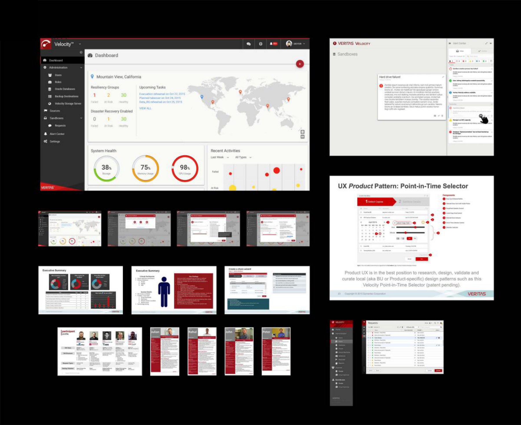 Velocity platform — dashboard, alert center, sandbox management